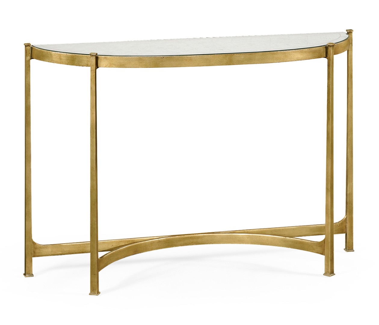 Консоль Large Églomisé & Gilded Iron Demilune