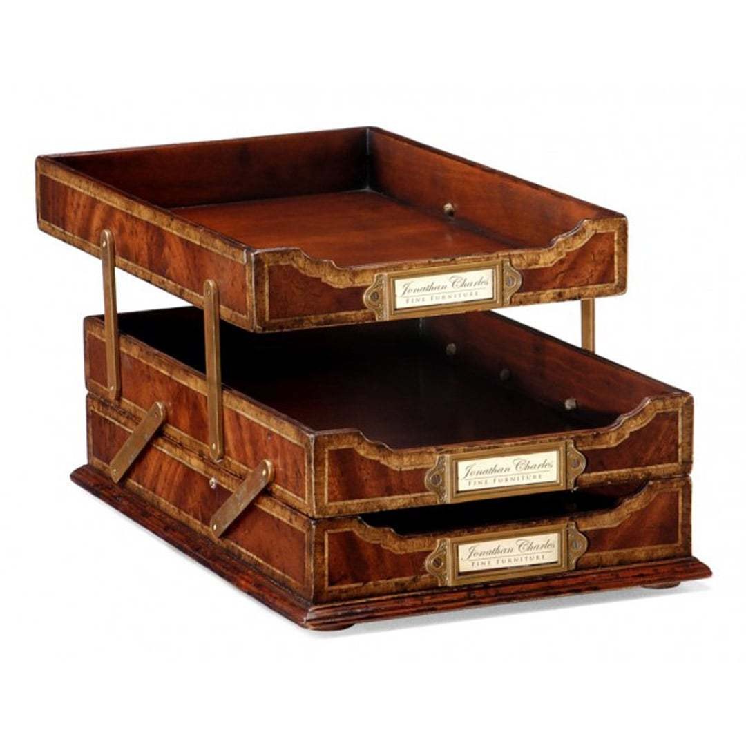 Лоток для писем Victorian Style Mahogany Triple Letter Tray