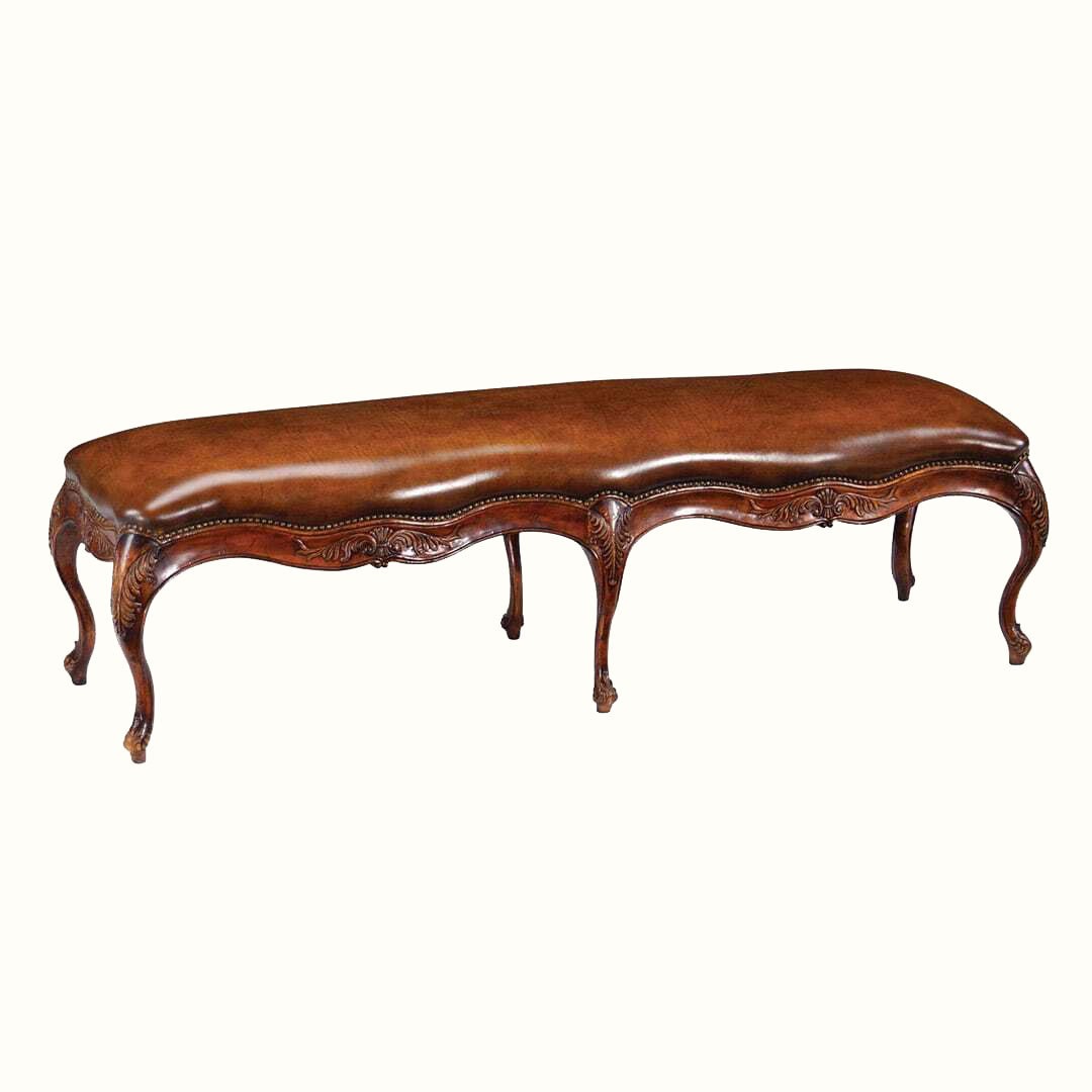 Скамья French provincial walnut leather