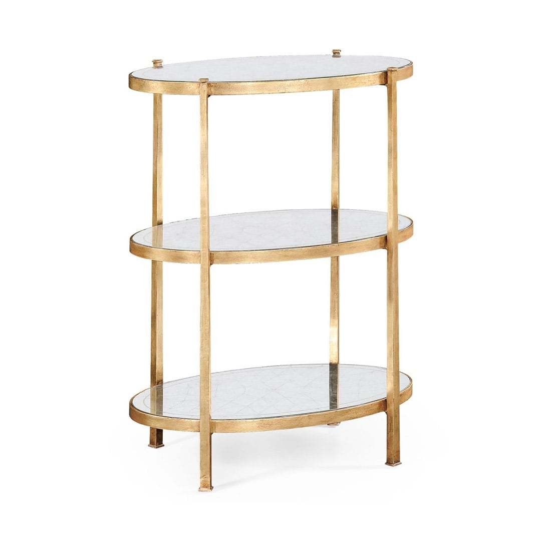 Стол Large Eglomise & Gilded Iron Three-Tier