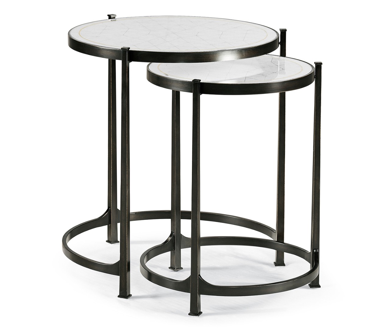 Столики Églomisé & Bronze Iron Round Nest of Tables