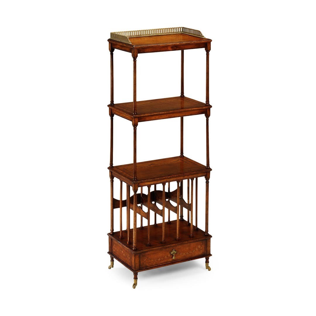 Этажерка Walnut Three-Tier with Single Canterbury