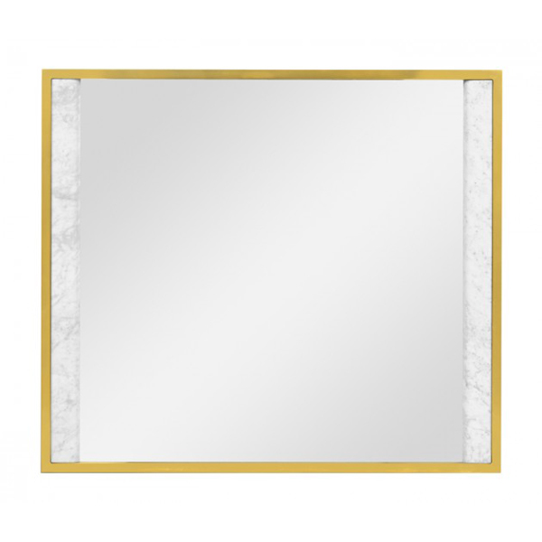 Зеркало Square Ebonised Oak & White Calcutta Marble Hanging